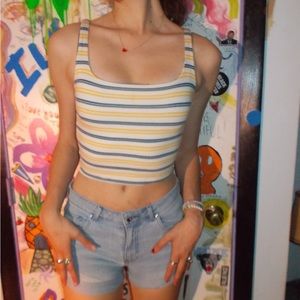 Kendal and Kylie Striped Crop Top Tank